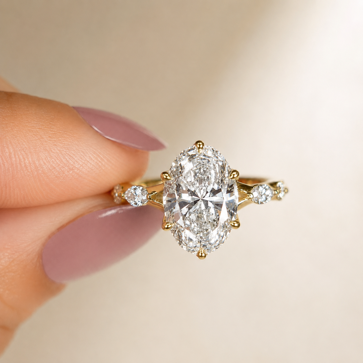 3.33 Carat Yellow Gold Marquise  Cut Diamond Engagement Ring